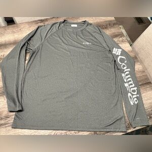 Gray Columbia PFG Omni-Shade Long Sleeve Shirt In Excellent Condition - Sz. XL